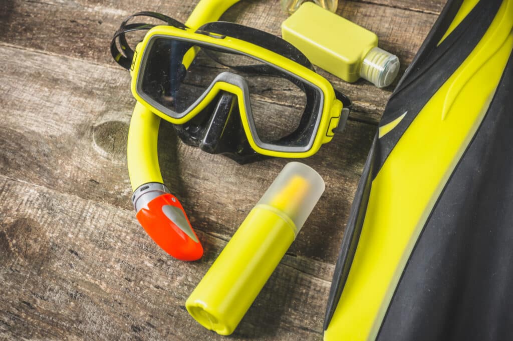 Equipo de snorkel limpio