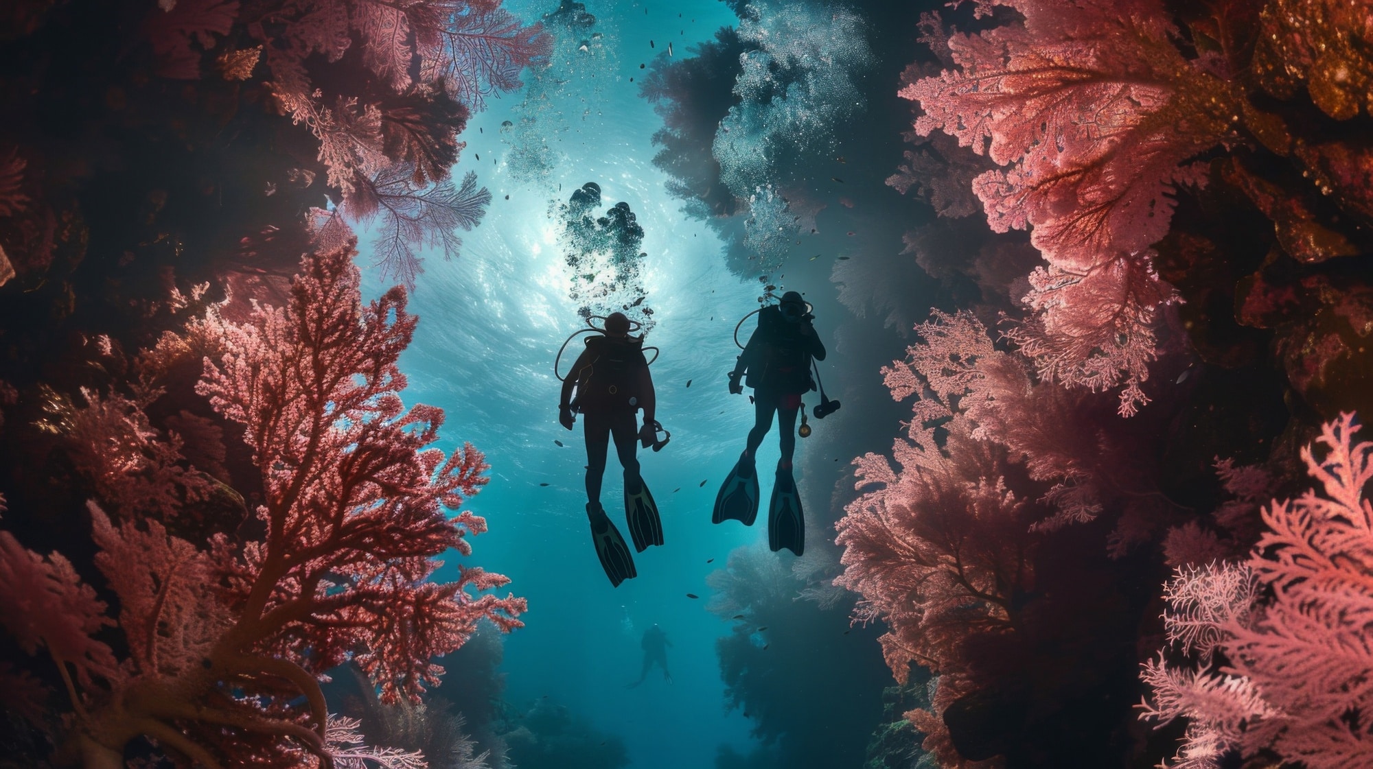 Personas haciendo snorkel en un arrecife