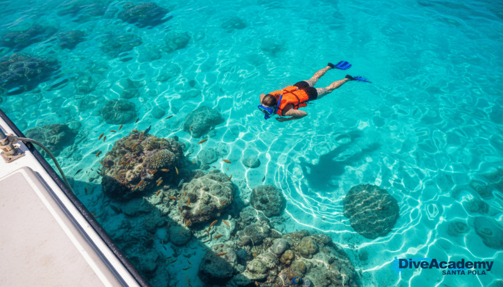 hacer snorkel sin nadar